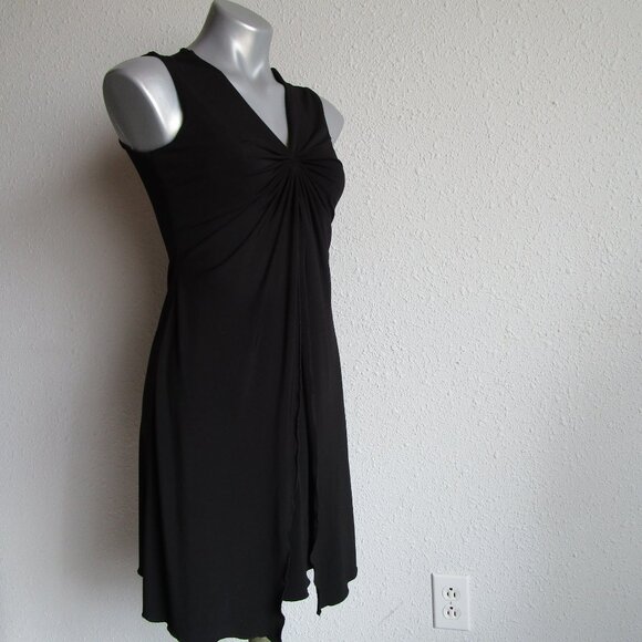 Little black dress PS with high loose fit waist. Polyester wrinkle free midi. - Picture 1 of 15